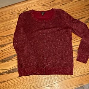 Talbots Glittery Maroon Cardigan